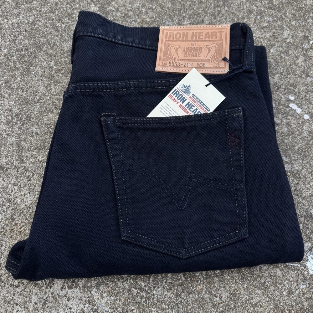 NWT RARE Iron Heart IH-555S-21OD Selvedge Denim Jeans Indigo 36x36 g5a